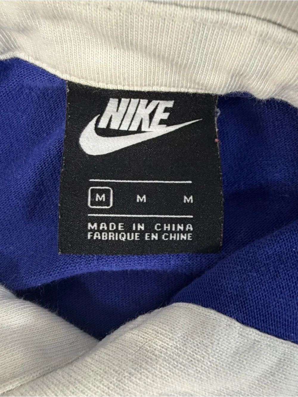 Nike Men’s Rugby Long Sleeve Royal Blue Polo With Embroidered SWOOSH Logo Size M
